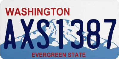 WA license plate AXS1387