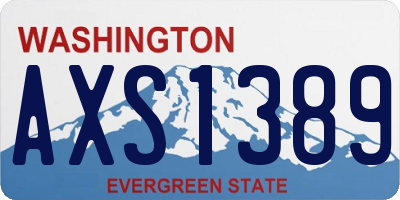 WA license plate AXS1389