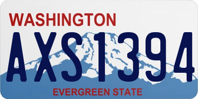 WA license plate AXS1394