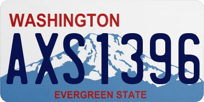 WA license plate AXS1396