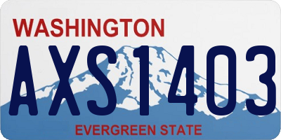 WA license plate AXS1403