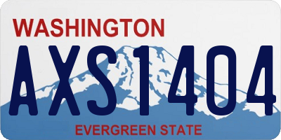 WA license plate AXS1404