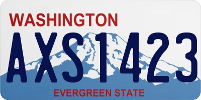 WA license plate AXS1423