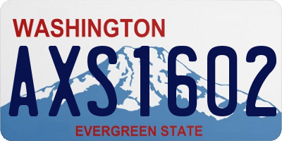 WA license plate AXS1602