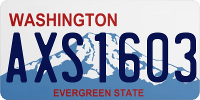WA license plate AXS1603