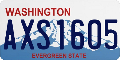 WA license plate AXS1605