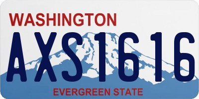 WA license plate AXS1616