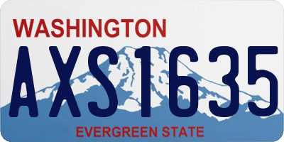 WA license plate AXS1635