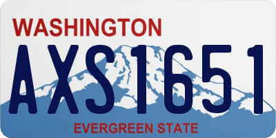 WA license plate AXS1651
