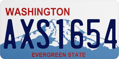 WA license plate AXS1654