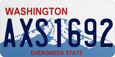 WA license plate AXS1692