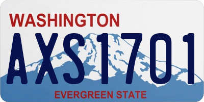 WA license plate AXS1701