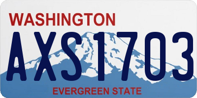 WA license plate AXS1703