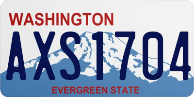 WA license plate AXS1704