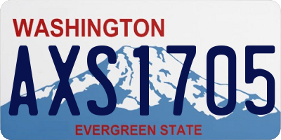 WA license plate AXS1705