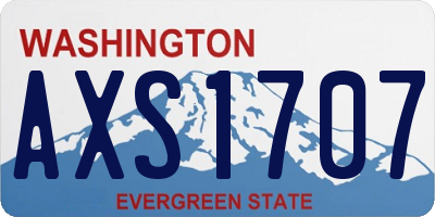 WA license plate AXS1707