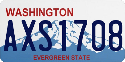 WA license plate AXS1708