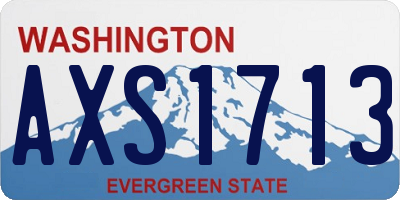 WA license plate AXS1713