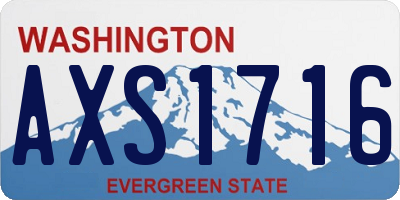 WA license plate AXS1716