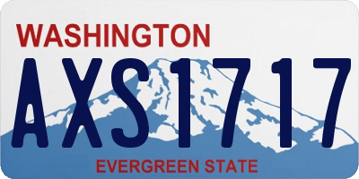 WA license plate AXS1717