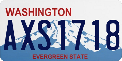 WA license plate AXS1718