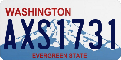 WA license plate AXS1731
