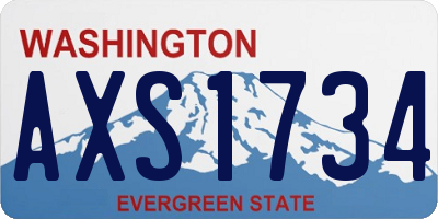 WA license plate AXS1734