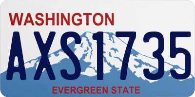 WA license plate AXS1735