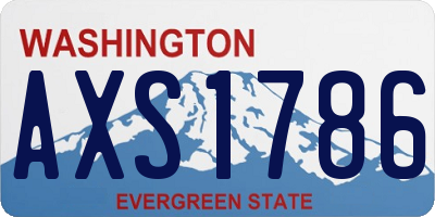WA license plate AXS1786