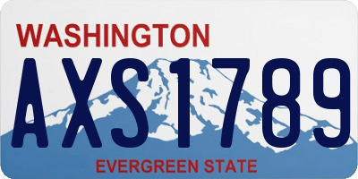 WA license plate AXS1789
