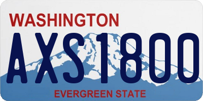 WA license plate AXS1800