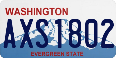 WA license plate AXS1802