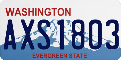 WA license plate AXS1803