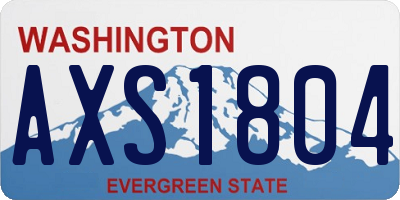 WA license plate AXS1804