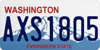 WA license plate AXS1805