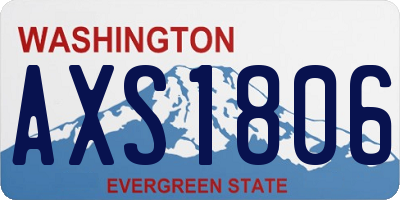WA license plate AXS1806