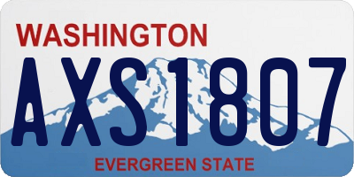 WA license plate AXS1807