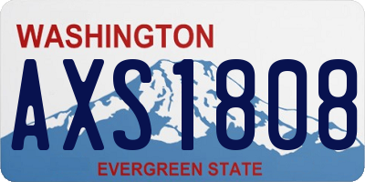 WA license plate AXS1808