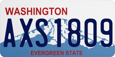 WA license plate AXS1809