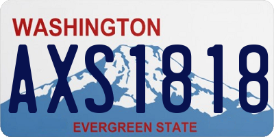 WA license plate AXS1818