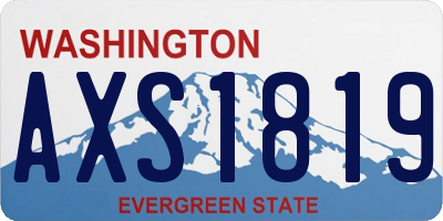 WA license plate AXS1819
