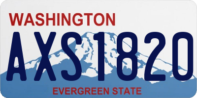 WA license plate AXS1820