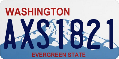 WA license plate AXS1821
