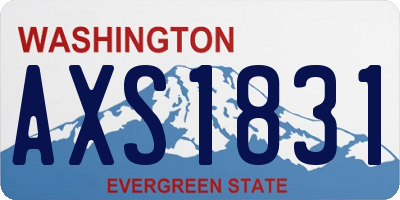WA license plate AXS1831
