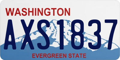 WA license plate AXS1837