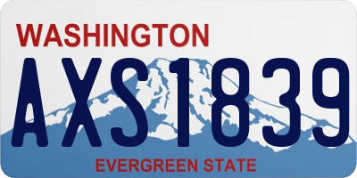 WA license plate AXS1839