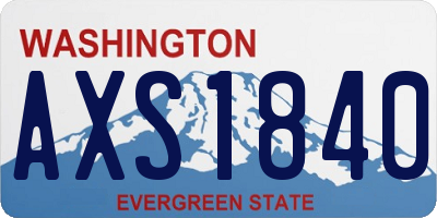 WA license plate AXS1840