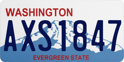 WA license plate AXS1847