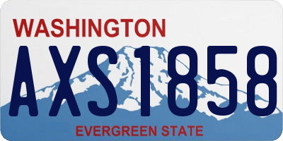 WA license plate AXS1858