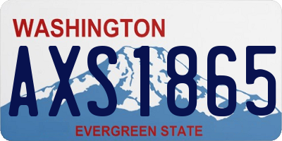 WA license plate AXS1865